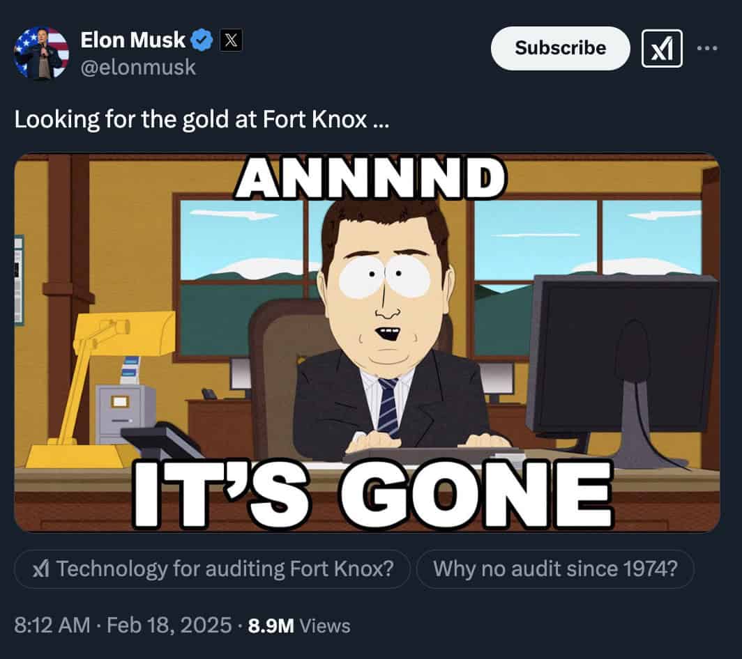 Musk's Elon-gated gold mission